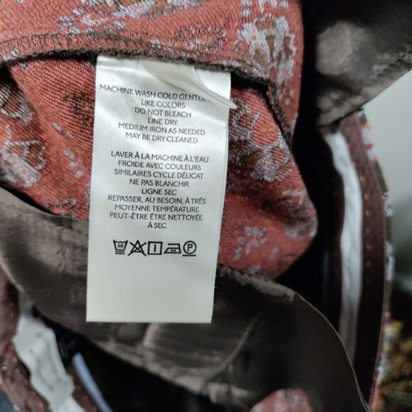 Anthropologie Slim Fit Pasley Floral Prairie Print Boho Festival Trouser 2 - Picture 9 of 12